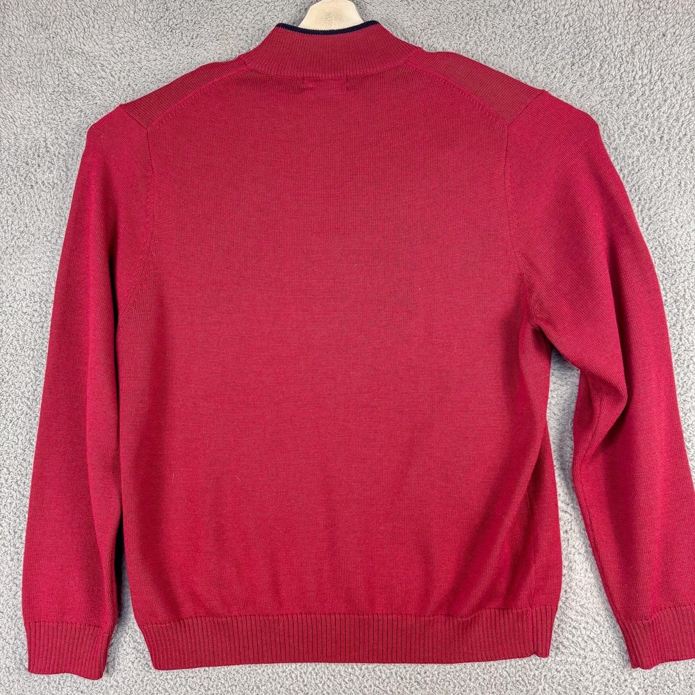 Brooks Brothers Sweater‎ Mens XL Red Merino Wool Henley Mock Neck Pullover Knit - Picture 4 of 8
